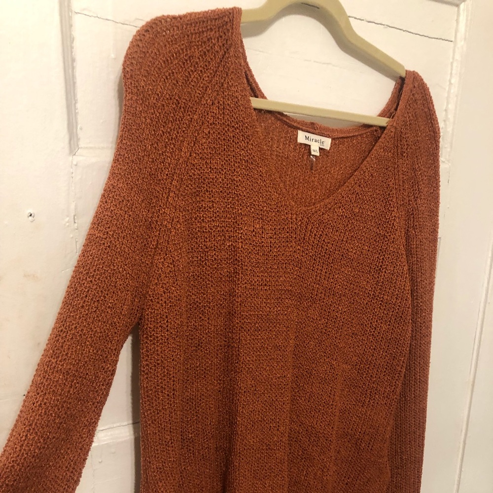 Rust oversized sweater with side ties